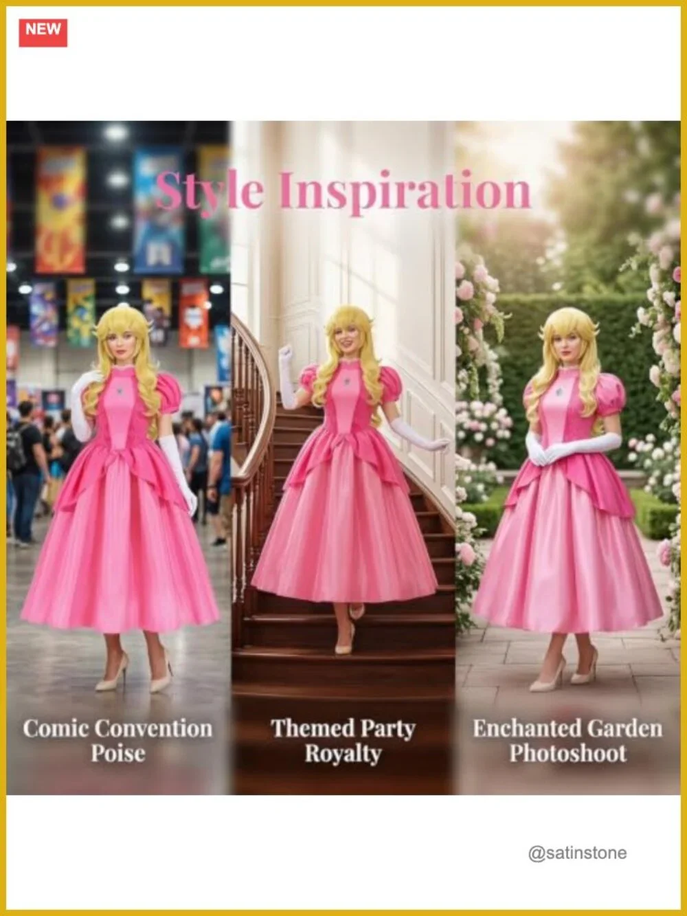 Princess Costume Dress Women Adult Halloween with Accessories Set 6 Pieces